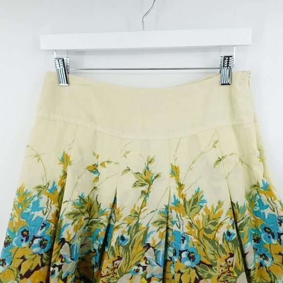 Toi Et Moi Skirt Womens Small Yellow Floral Print Fit & Flare Novelty Boho Retro - Picture 5 of 13